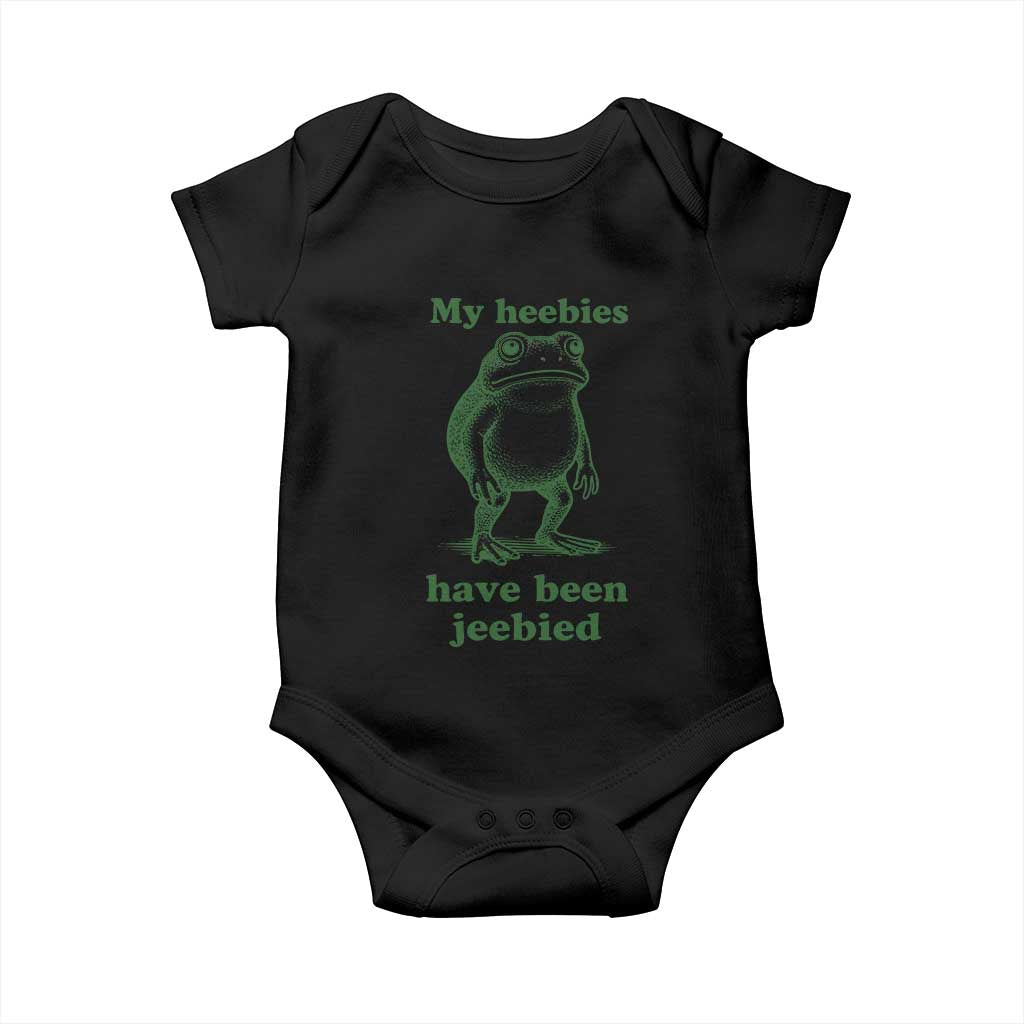 Funny Frog Baby Onesie My Heebies Have Been Jeebied Weirdcore Meme TS10 Black Print Your Wear