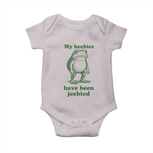 Funny Frog Baby Onesie My Heebies Have Been Jeebied Weirdcore Meme TS10 Ice Gray Print Your Wear