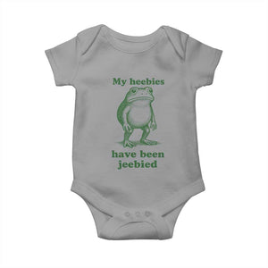 Funny Frog Baby Onesie My Heebies Have Been Jeebied Weirdcore Meme TS10 Sport Gray Print Your Wear