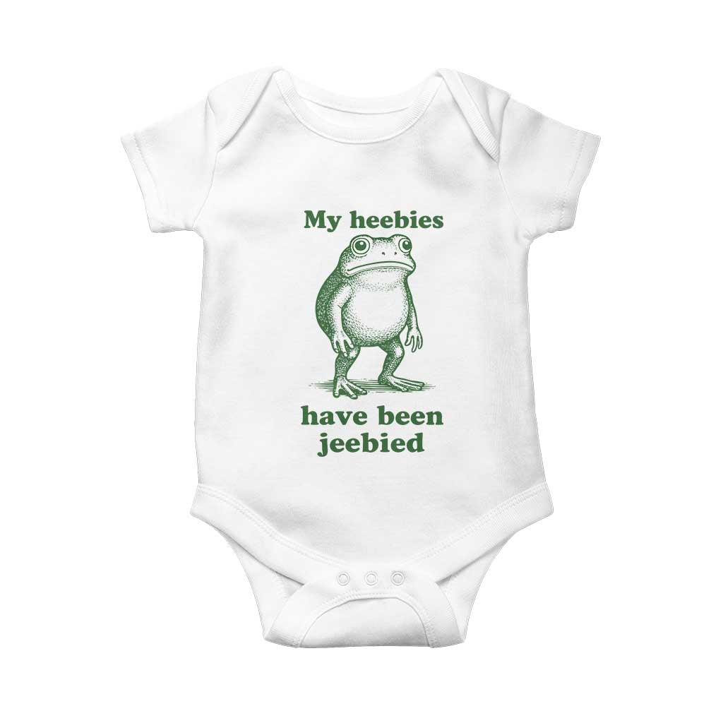 Funny Frog Baby Onesie My Heebies Have Been Jeebied Weirdcore Meme TS10 White Print Your Wear