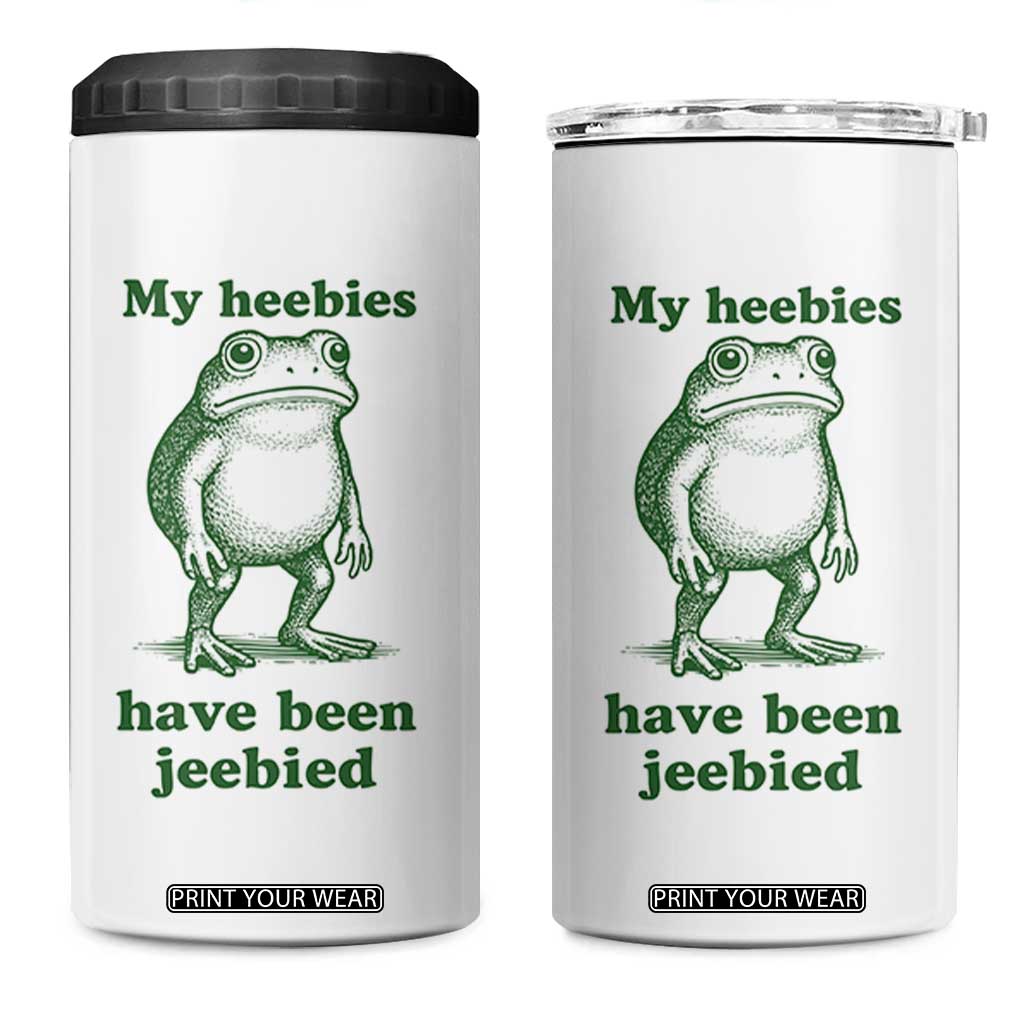 Funny Frog 4 in 1 Can Cooler Tumbler My Heebies Have Been Jeebied Weirdcore Meme TS10 One Size: 16 oz White Print Your Wear