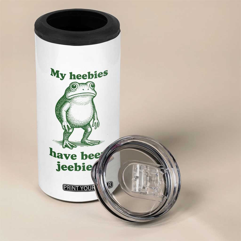 Funny Frog 4 in 1 Can Cooler Tumbler My Heebies Have Been Jeebied Weirdcore Meme TS10 Print Your Wear