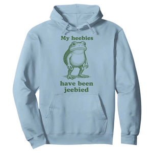Funny Frog Hoodie My Heebies Have Been Jeebied Weirdcore Meme TS10 Light Blue Print Your Wear