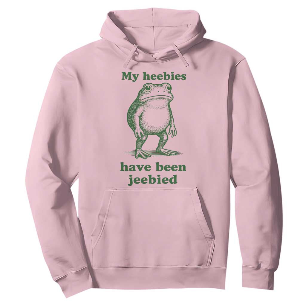 Funny Frog Hoodie My Heebies Have Been Jeebied Weirdcore Meme TS10 Light Pink Print Your Wear