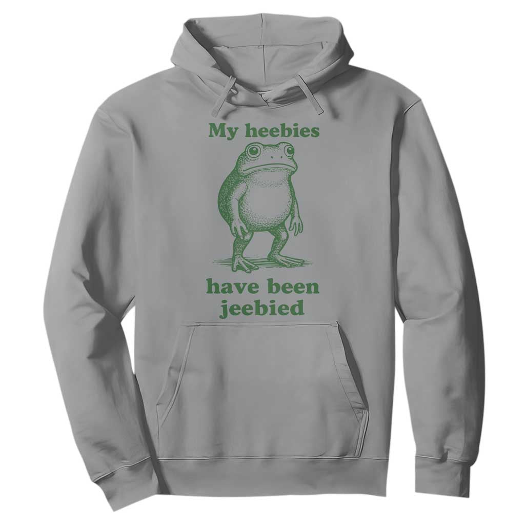 Funny Frog Hoodie My Heebies Have Been Jeebied Weirdcore Meme TS10 Sport Gray Print Your Wear