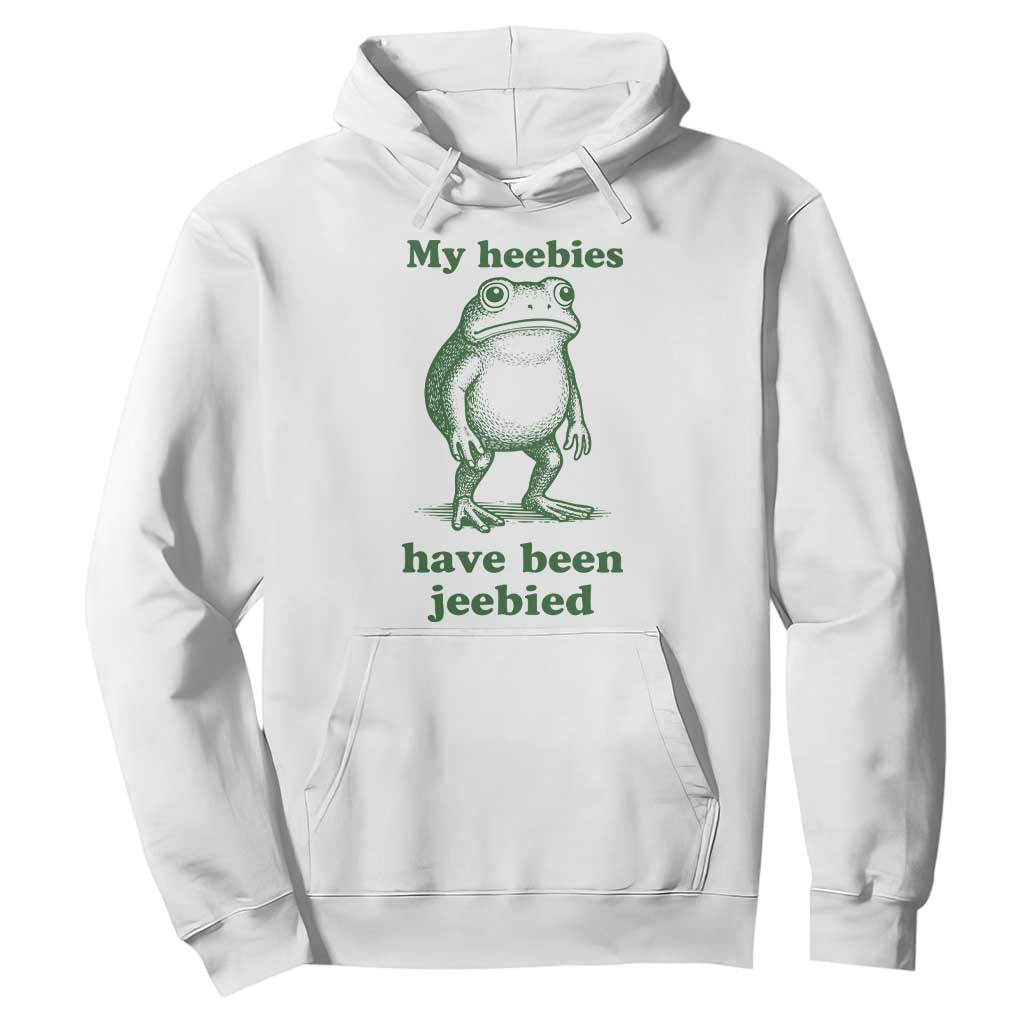 Funny Frog Hoodie My Heebies Have Been Jeebied Weirdcore Meme TS10 White Print Your Wear