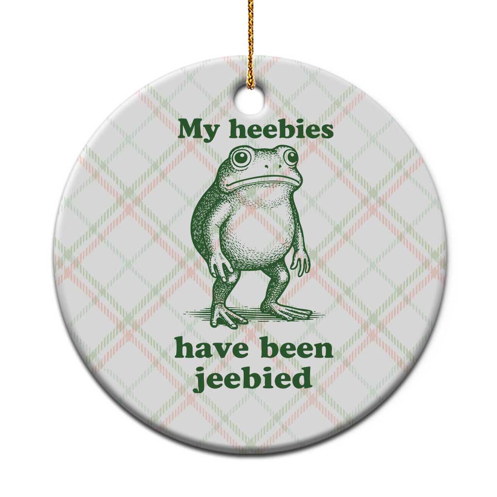 Funny Frog Ceramic Ornament My Heebies Have Been Jeebied Weirdcore Meme TS10 1pc Christmas Plaid Print Your Wear