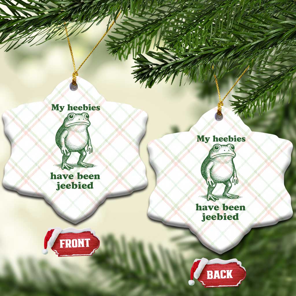 Funny Frog Ceramic Ornament My Heebies Have Been Jeebied Weirdcore Meme TS10 Print Your Wear