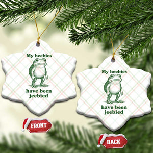 Funny Frog Ceramic Ornament My Heebies Have Been Jeebied Weirdcore Meme TS10 Print Your Wear