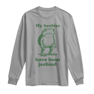 Funny Frog Long Sleeve Shirt My Heebies Have Been Jeebied Weirdcore Meme TS10 Sport Gray Print Your Wear