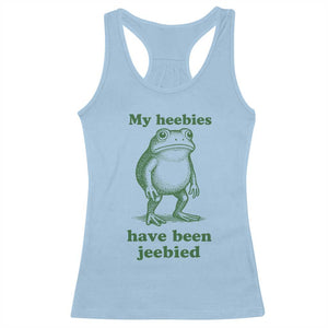 Funny Frog Racerback Tank Top My Heebies Have Been Jeebied Weirdcore Meme TS10 Light Blue Print Your Wear
