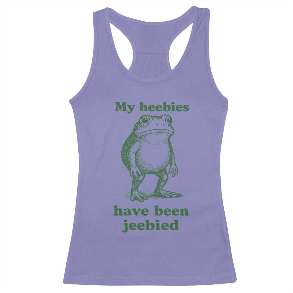 Funny Frog Racerback Tank Top My Heebies Have Been Jeebied Weirdcore Meme TS10 Violet Print Your Wear