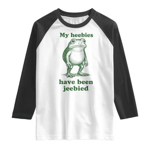 Funny Frog Raglan Shirt My Heebies Have Been Jeebied Weirdcore Meme TS10 White Black Print Your Wear