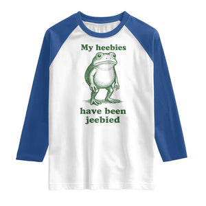 Funny Frog Raglan Shirt My Heebies Have Been Jeebied Weirdcore Meme TS10 White Royal Print Your Wear