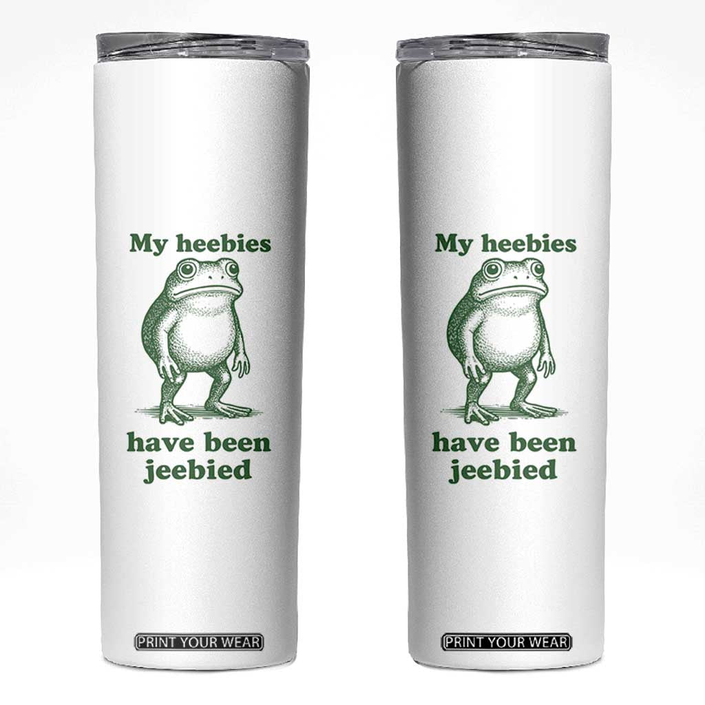 Funny Frog Skinny Tumbler My Heebies Have Been Jeebied Weirdcore Meme TS10 White Print Your Wear