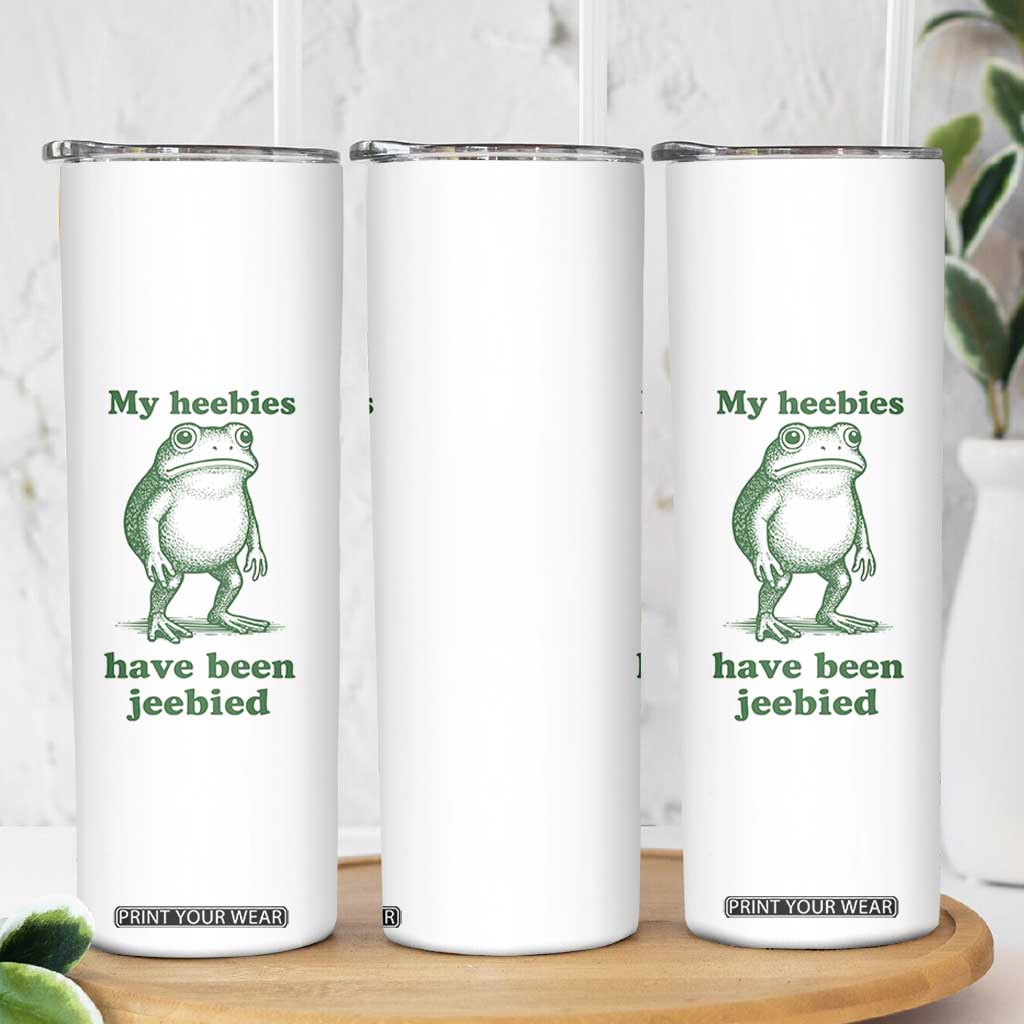 Funny Frog Skinny Tumbler My Heebies Have Been Jeebied Weirdcore Meme TS10 Print Your Wear