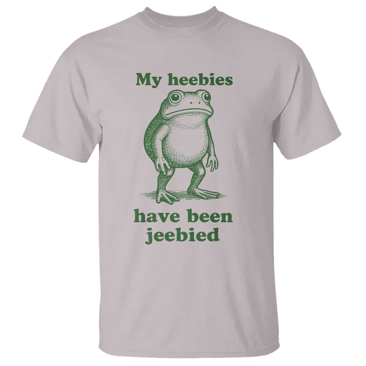 Funny Frog T Shirt My Heebies Have Been Jeebied Weirdcore Meme TS10 Ice Gray Print Your Wear