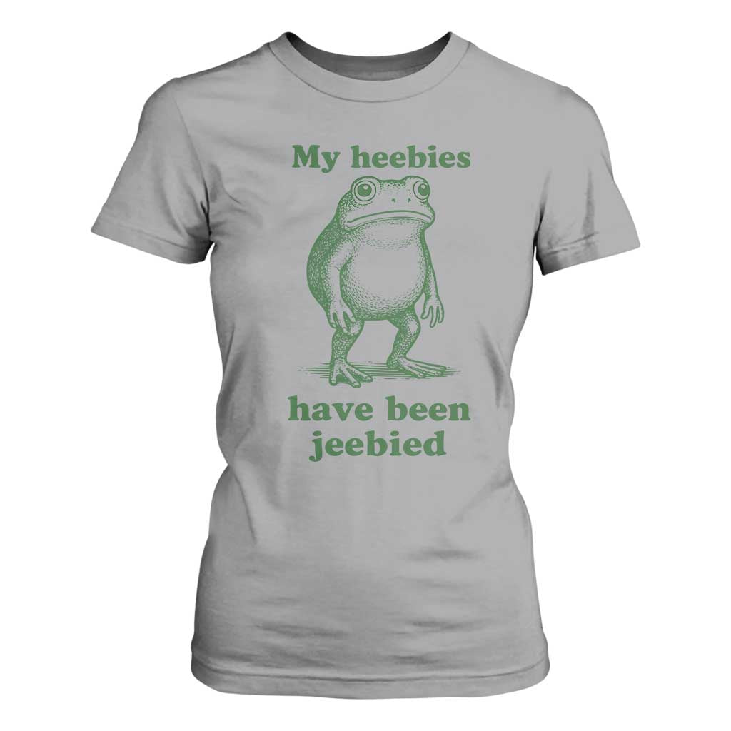 Funny Frog T Shirt For Women My Heebies Have Been Jeebied Weirdcore Meme TS10 Sport Gray Print Your Wear