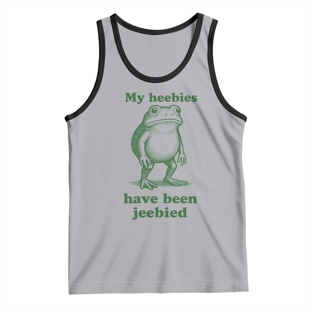 Funny Frog Tank Top My Heebies Have Been Jeebied Weirdcore Meme TS10 Athletic Heather Black Print Your Wear