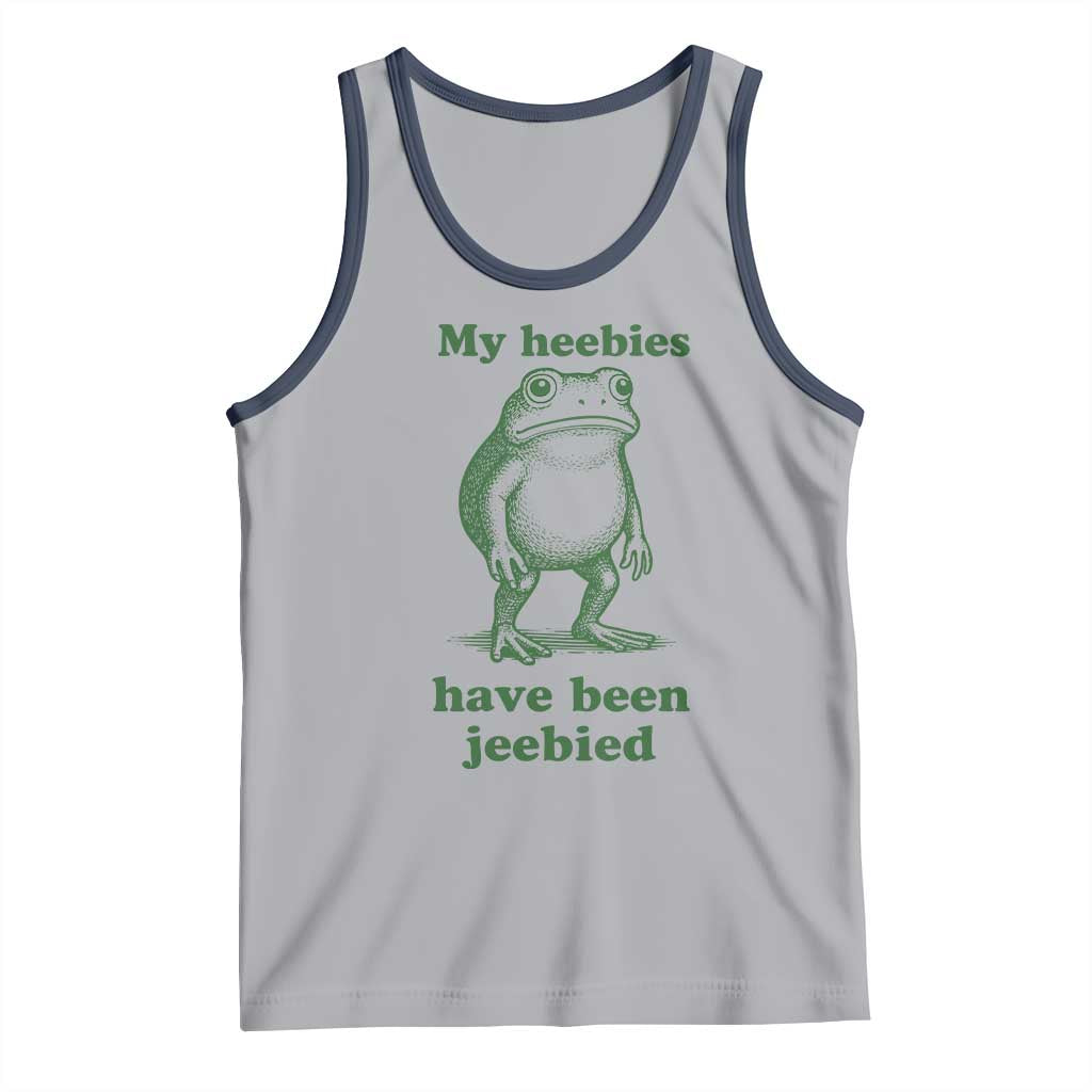 Funny Frog Tank Top My Heebies Have Been Jeebied Weirdcore Meme TS10 Athletic Heather Navy Print Your Wear
