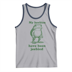 Funny Frog Tank Top My Heebies Have Been Jeebied Weirdcore Meme TS10 Athletic Heather Navy Print Your Wear