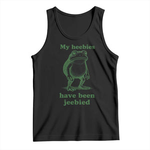 Funny Frog Tank Top My Heebies Have Been Jeebied Weirdcore Meme TS10 Black Print Your Wear