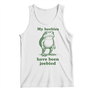 Funny Frog Tank Top My Heebies Have Been Jeebied Weirdcore Meme TS10 White Print Your Wear