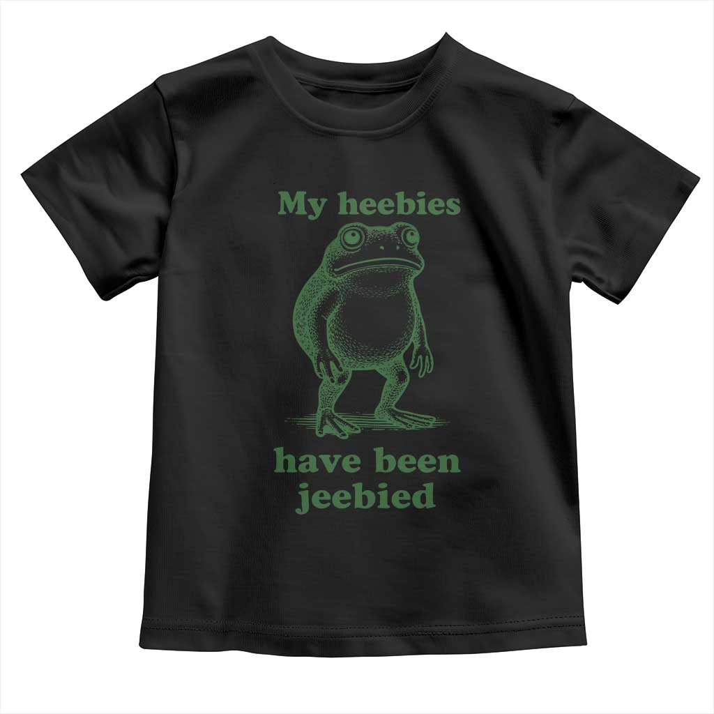 Funny Frog Toddler T Shirt My Heebies Have Been Jeebied Weirdcore Meme TS10 Black Print Your Wear