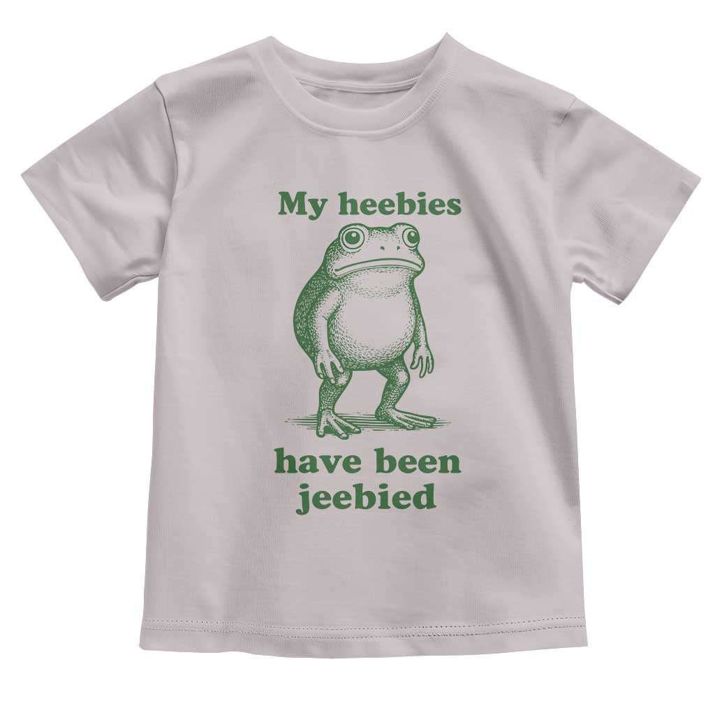 Funny Frog Toddler T Shirt My Heebies Have Been Jeebied Weirdcore Meme TS10 Ice Gray Print Your Wear