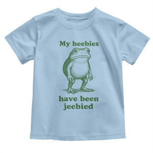 Funny Frog Toddler T Shirt My Heebies Have Been Jeebied Weirdcore Meme TS10 Light Blue Print Your Wear