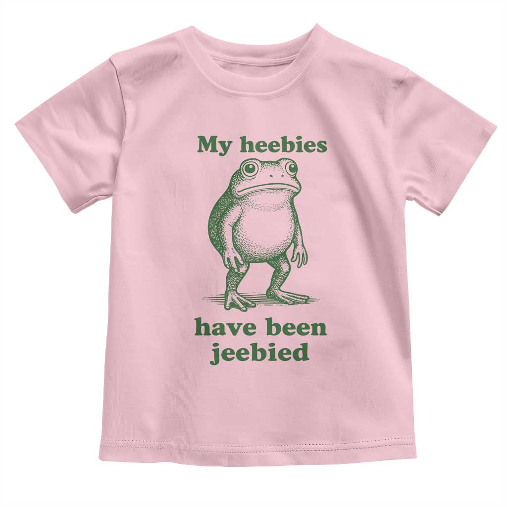 Funny Frog Toddler T Shirt My Heebies Have Been Jeebied Weirdcore Meme TS10 Light Pink Print Your Wear
