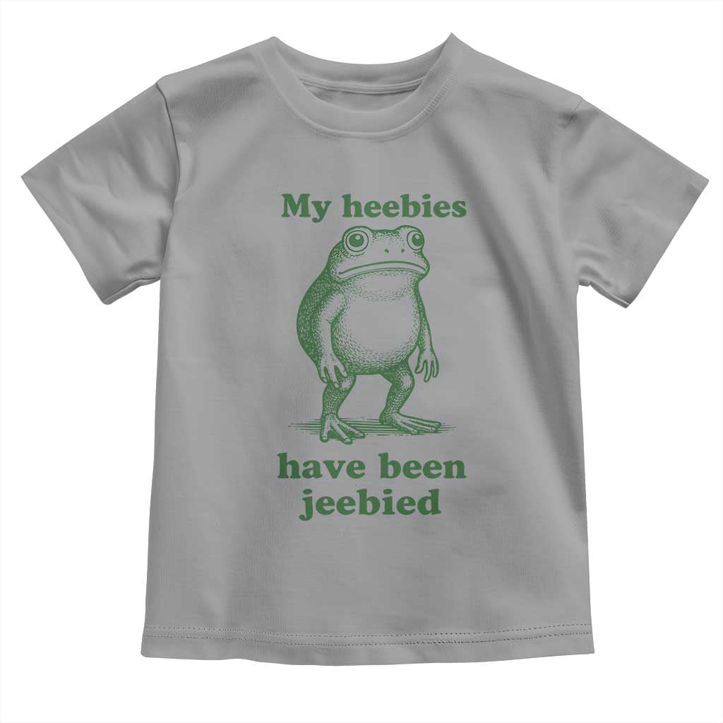 Funny Frog Toddler T Shirt My Heebies Have Been Jeebied Weirdcore Meme TS10 Sport Gray Print Your Wear