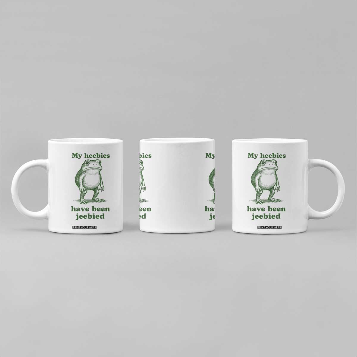 Funny Frog Coffee Mug My Heebies Have Been Jeebied Weirdcore Meme TS10 Print Your Wear