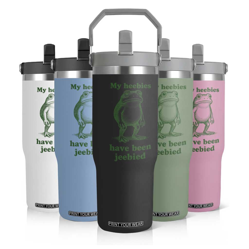 Funny Frog Flip Straw Tumbler My Heebies Have Been Jeebied Weirdcore Meme TS10 Print Your Wear