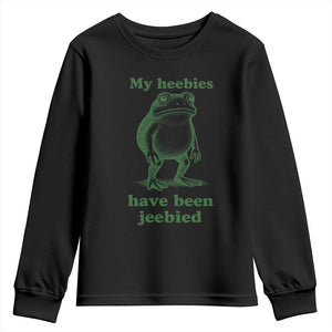 Funny Frog Youth Sweatshirt My Heebies Have Been Jeebied Weirdcore Meme TS10 Black Print Your Wear