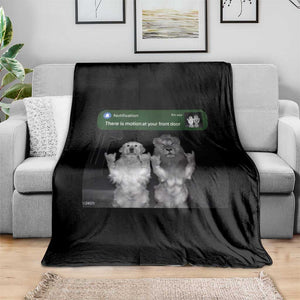 There is Motion at Your Front Door Throw Blanket Funny Golden Retriever Dog And Lion Motion Meme TS10 Print Your Wear