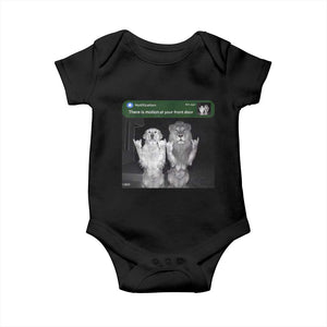 There is Motion at Your Front Door Baby Onesie Funny Golden Retriever Dog And Lion Motion Meme TS10 Black Print Your Wear