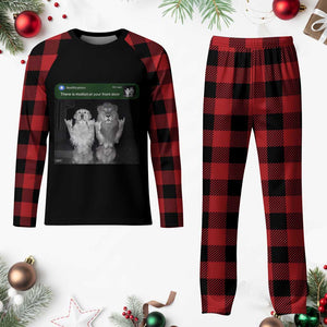 There is Motion at Your Front Door Plaid Pajama Set Funny Golden Retriever Dog And Lion Motion Meme TS10 Buffalo Plaid Print Your Wear