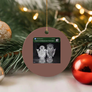There is Motion at Your Front Door Ceramic Ornament Funny Golden Retriever Dog And Lion Motion Meme TS10 1pc Mocha Print Your Wear
