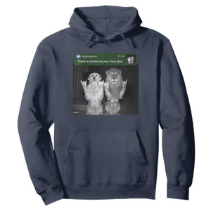 There is Motion at Your Front Door Hoodie Funny Golden Retriever Dog And Lion Motion Meme TS10 Navy Print Your Wear