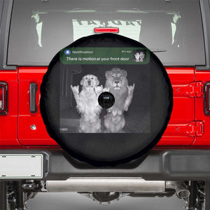 There is Motion at Your Front Door Spare Tire Cover Funny Golden Retriever Dog And Lion Motion Meme TS10 Black Print Your Wear