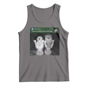 There is Motion at Your Front Door Tank Top Funny Golden Retriever Dog And Lion Motion Meme TS10 Deep Heather Print Your Wear