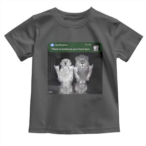 There is Motion at Your Front Door Toddler T Shirt Funny Golden Retriever Dog And Lion Motion Meme TS10 Dark Heather Print Your Wear