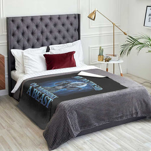 Funny Alpha Wolf Throw Blanket My Doctor Said I'm Morbidly A Beast Meme TS10 Print Your Wear