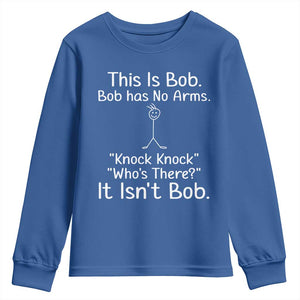 Funny This is Bob Knock Knock Joke Youth Sweatshirt TS10 Royal Blue Print Your Wear