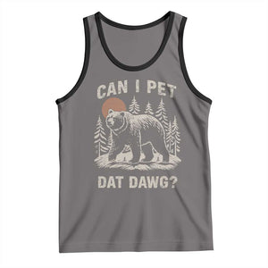 Can I Pet Dat Dawg Tank Top Hiker Animal Lover Funny Bear Outdoors Meme TS10 Deep Heather Black Print Your Wear