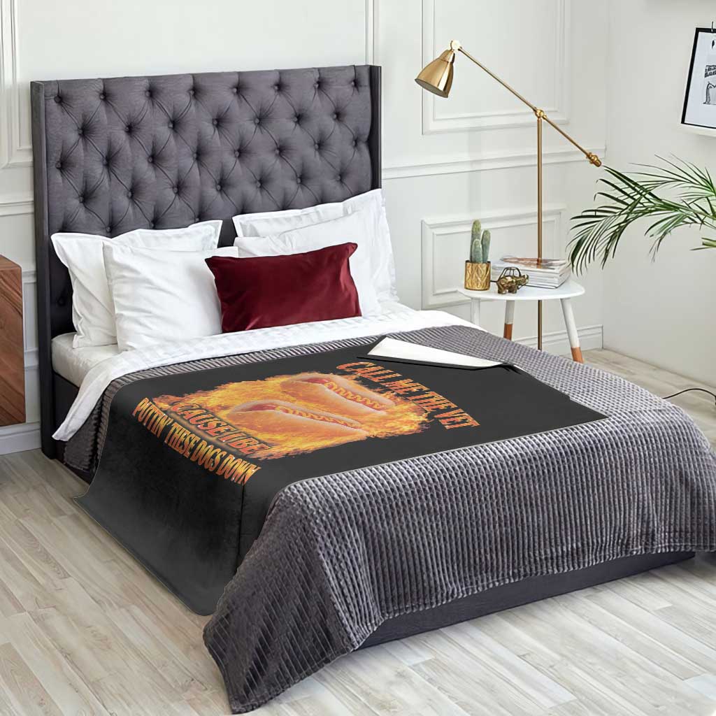 Funny Hard Hot Dog Meme Throw Blanket Call Me The Vet Cause I Be Bootleg TS10 Print Your Wear
