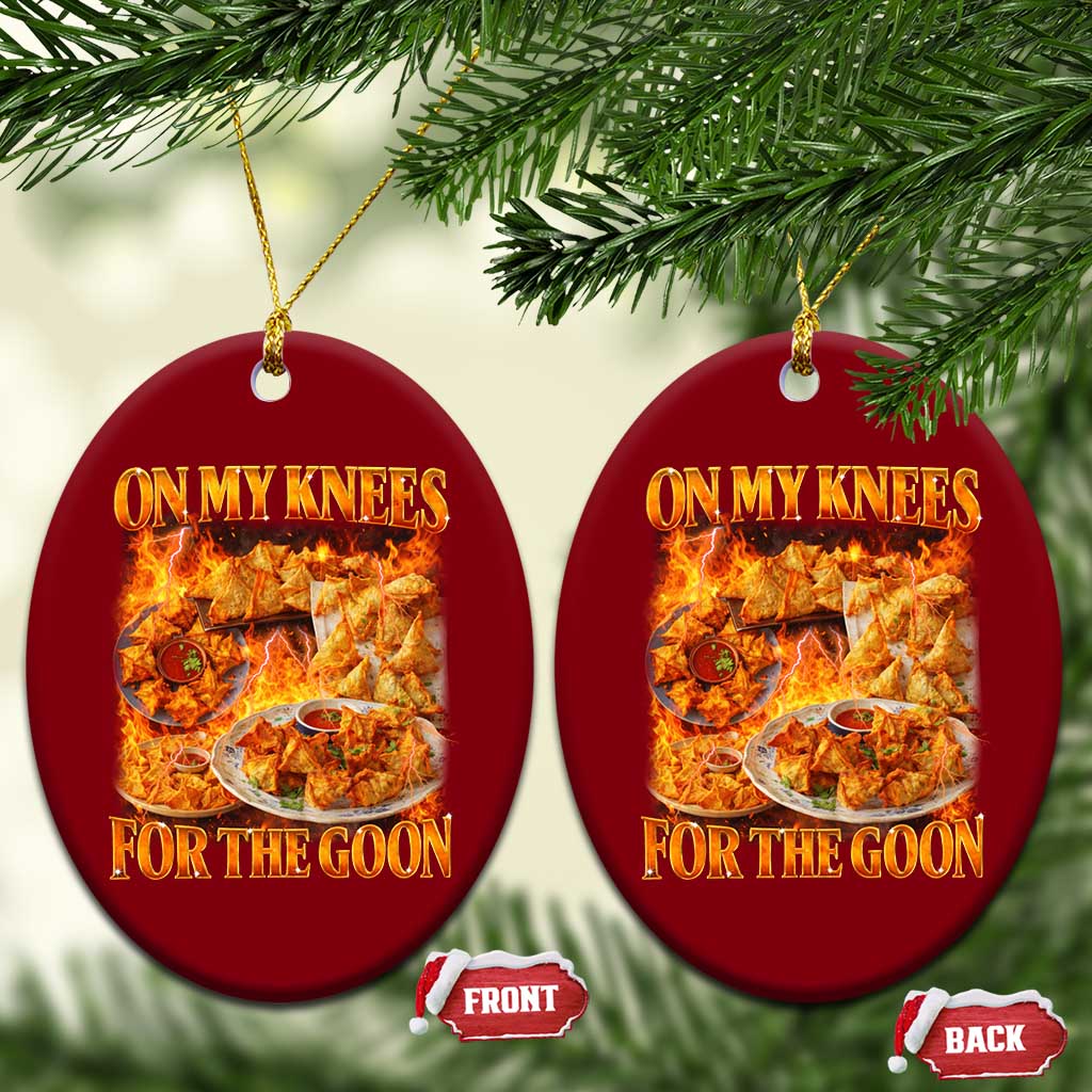 Funny Crab Rangoon Meme Ceramic Ornament Vintage 90s Style On My Knees Bootleg Graphic TS10 Print Your Wear