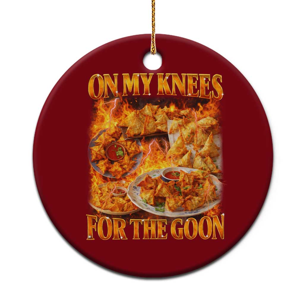 Funny Crab Rangoon Meme Ceramic Ornament Vintage 90s Style On My Knees Bootleg Graphic TS10 1pc Red Print Your Wear