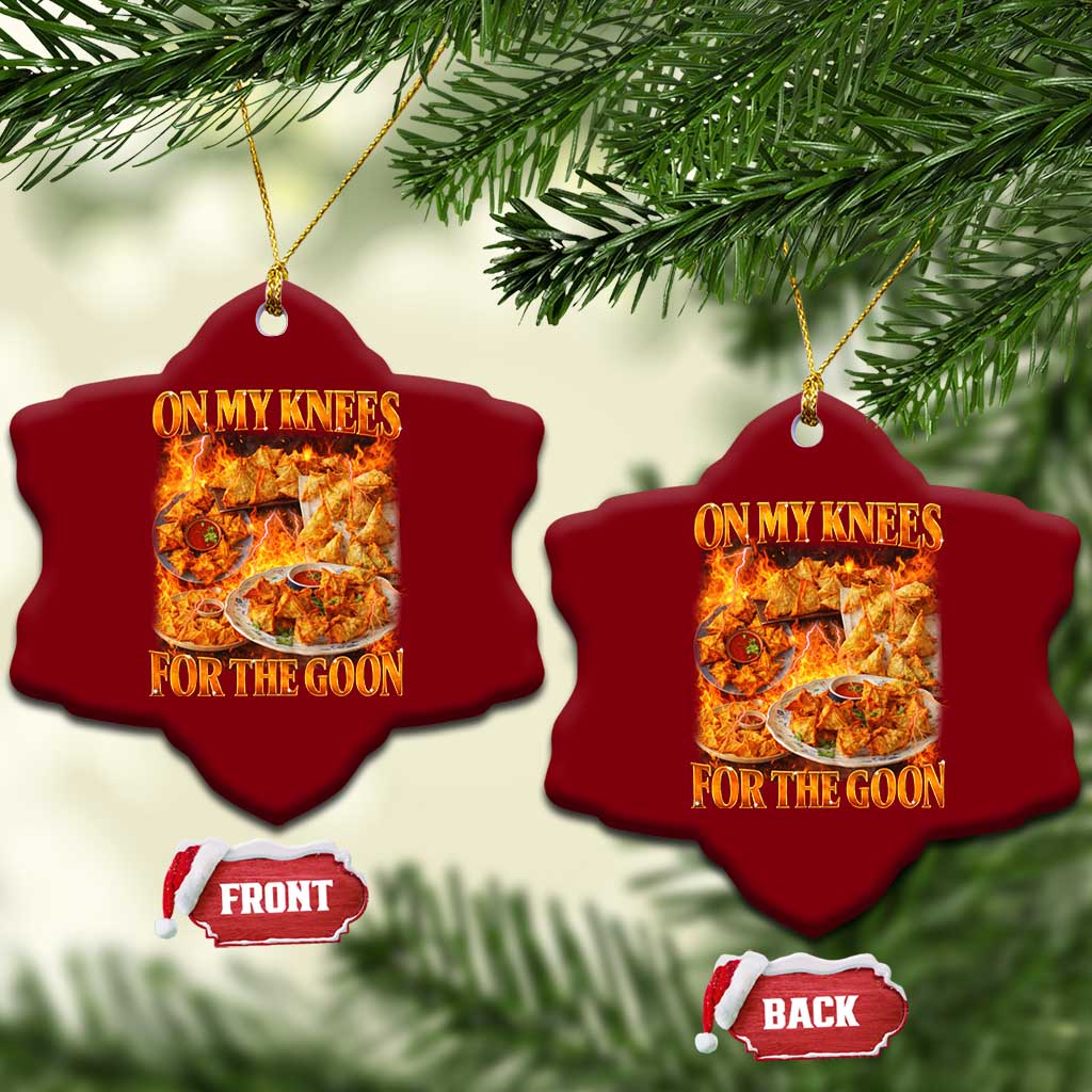 Funny Crab Rangoon Meme Ceramic Ornament Vintage 90s Style On My Knees Bootleg Graphic TS10 Print Your Wear
